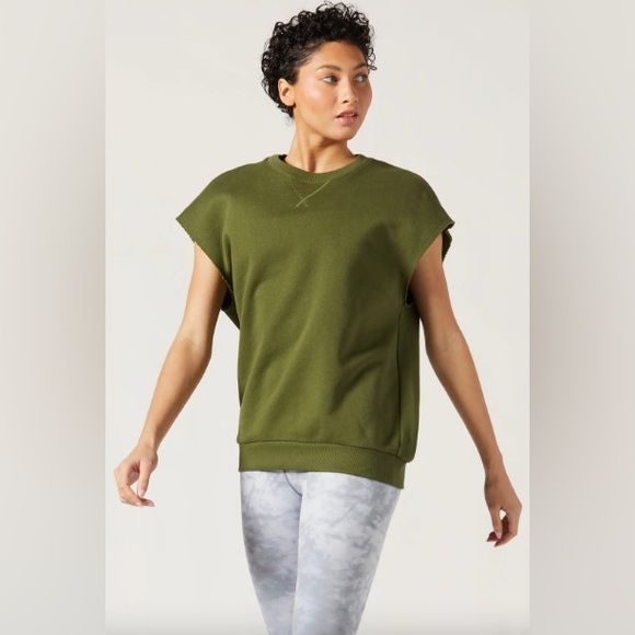 Wear It To Heart Tops - Wear It To Heart - Chelsea Sleeveless Sweatshirt in Lichen - XS (REVOLVE)